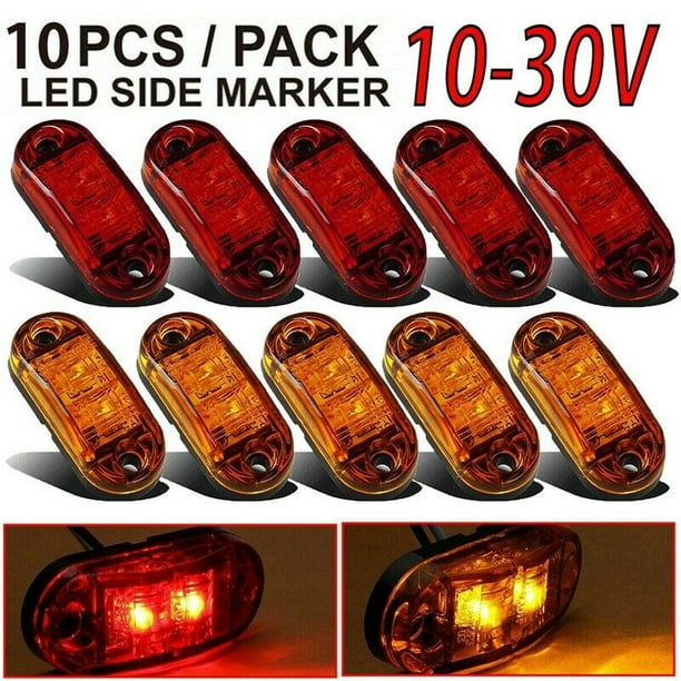 5x Red LED Car Truck Trailer RV Oval 2.5" Side Clearance Marker Lights 5x Amber 5x Red LED Car Truck Trailer RV Oval 2.5" Side Clearance Marker Lights 5x Amber
